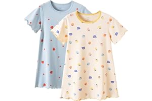 BANGSAUR Girls' Dress, Cotton Soft Sleepshirts,3-10 Years