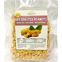 Beyond Nature Dry Roasted Peanuts, Vacuum Sealed, Non GMO, No Oil & No Salt, Low Carb, Gluten Free, Keto Friendly & Vegan Sna