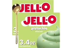 WESTLAKE ART Pistachio Pudding Mix, 2.4 Oz, Fat Free Pudding Dessert, Bundled With Golden Ss Spoon, Easy To Prepare, Creamy Texture, Ideal For Quick Snacks And Parties, No Artificial Sweeteners~ [Pack Of 2]