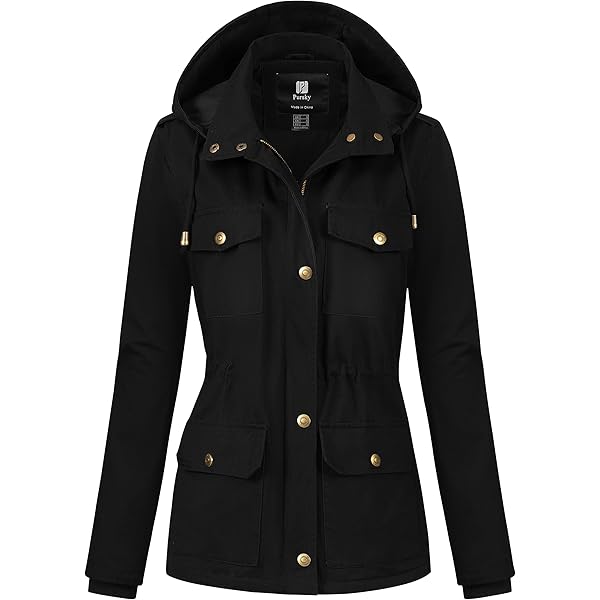Pursky Bomber Jacket Women Anorak Coat Drawstring Ladies Barn