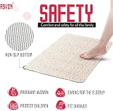 Asvin Extra Long Non Slip Shower Mat 40x120cm White Loofah Rubber view 3