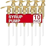 VOISEN Coffee Syrup Pumps, 10 Pack Gold Syrup