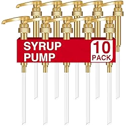 VOISEN Coffee Syrup Pumps, 10 Pack Gold Syrup