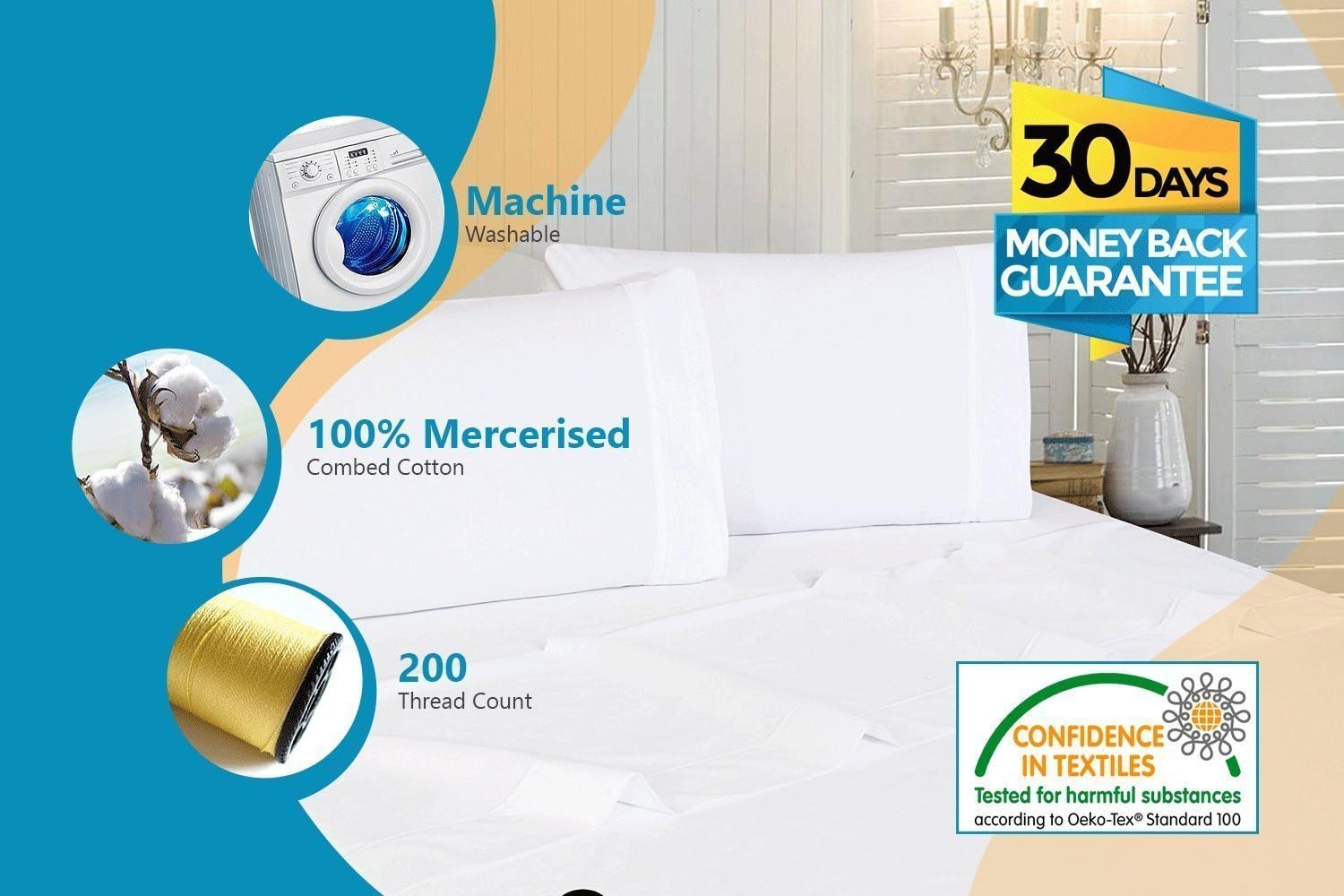 Crescent Bedding Flat Sheet Only - 200 Thread Count 100% Cotton - Soft and Comfy (Full, Hunter): Home & Kitchen