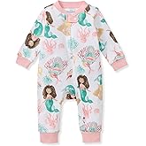 Burt's Bees Baby Boys Sleep and Play PJs, 100% Organic Cotton One-Piece Zip Front Romper Jumpsuit Pajamas