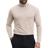 COOFANDY Mens Turtleneck Shirts Slim Fit Shirt Tops Lightweight Pullover Basic Sweater Casual Long Sleeve Shirt