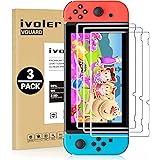 [3 Pack] Screen Protector Tempered Glass for Nintendo Switch, iVoler Transparent HD Clear Anti-Scratch Screen Protector Compa