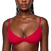 INLYRIC Women's Inbarely Plus Plunge Bra - Unlined Underwire Sexy Demi Balconette Bras