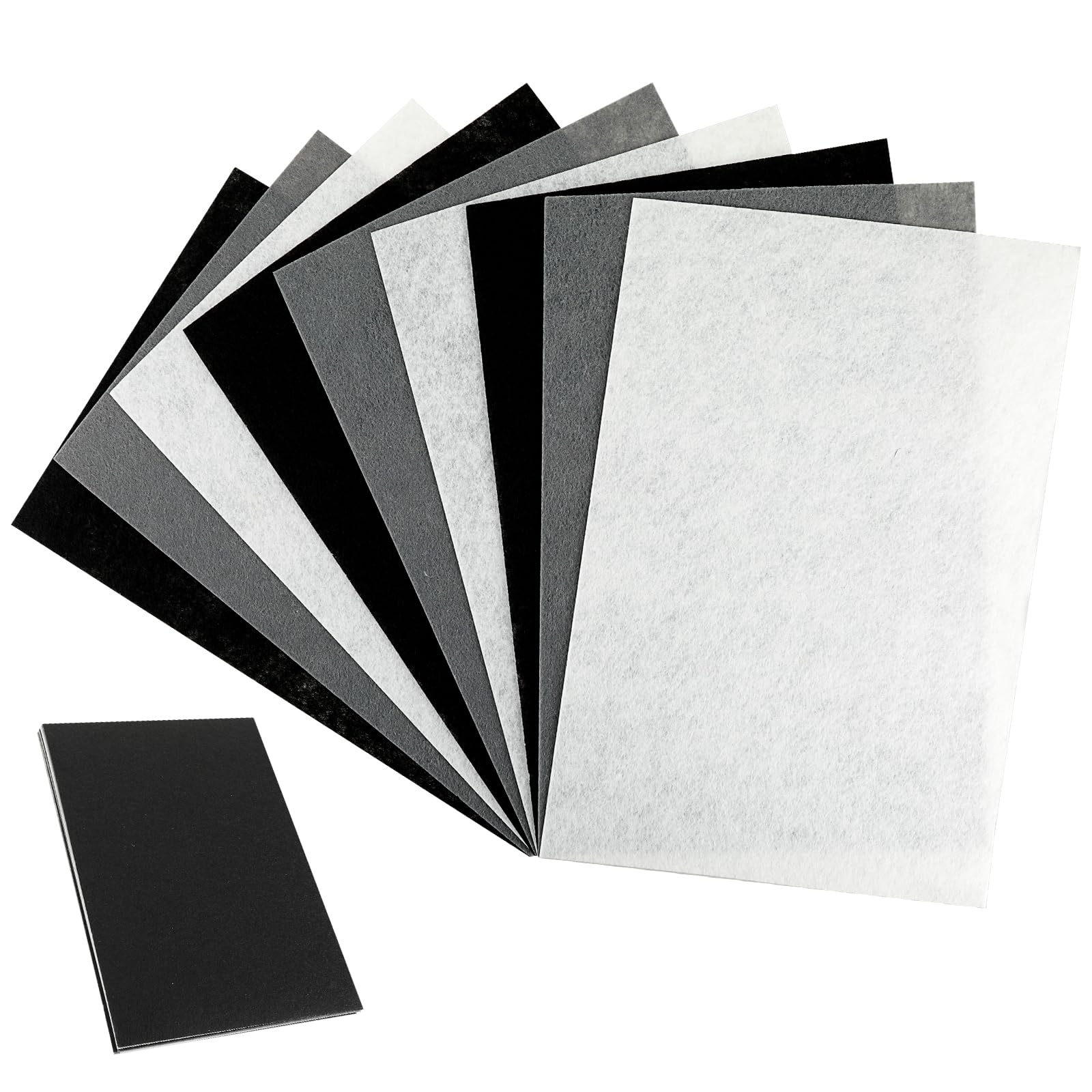 Felt Sheets for Crafts 9PCS 11.8 * 7.9in Wool Stiff Felt Sheets Soft Fabric Skin Felt DIY Patchwork Rug Arts and Crafts Fabric Pieces (Black+White+Gray) — image 1