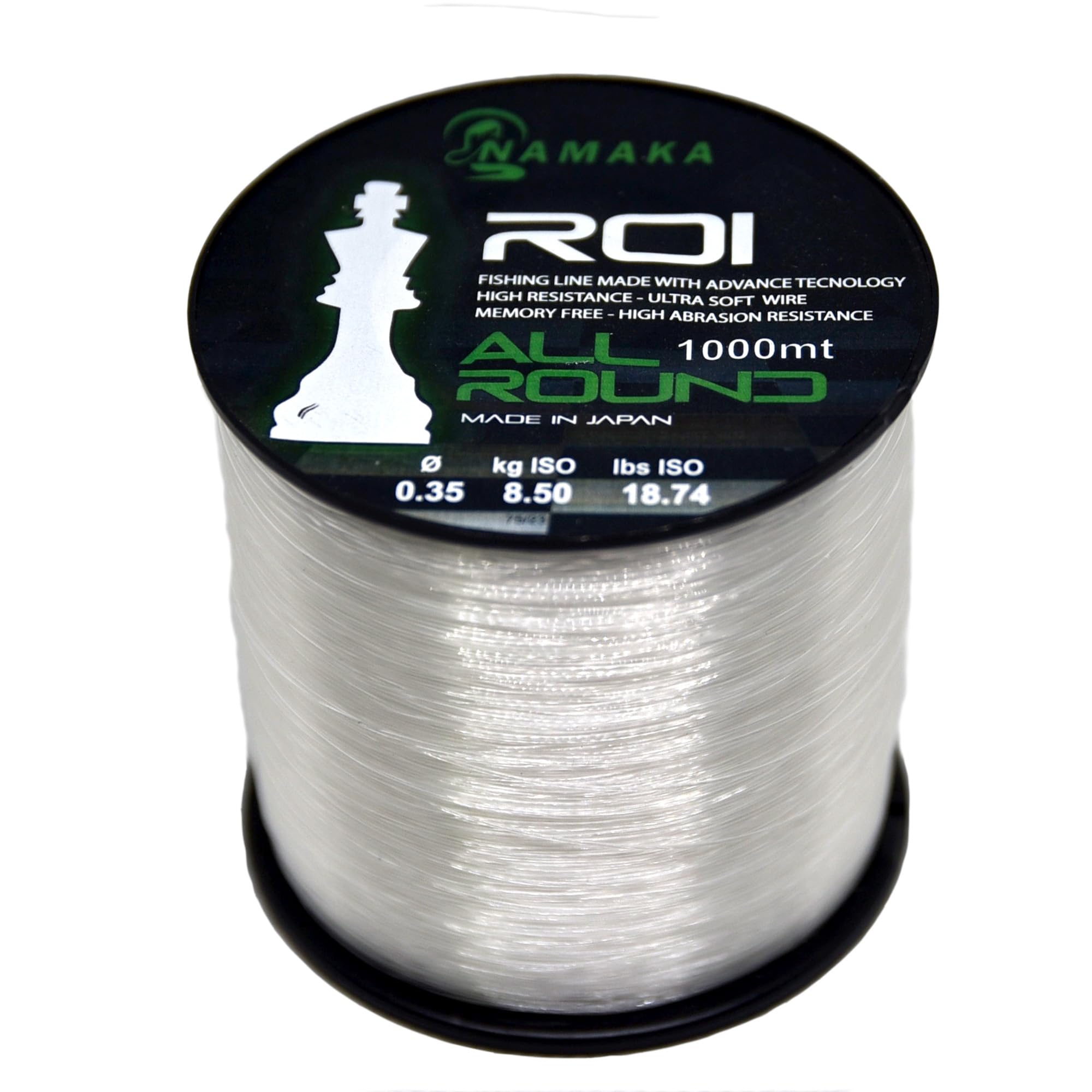NAMAKA® Roi Fluorocarbon Coating All Round Fishing Line MT 1000 Diameter from 0.20 to 0.80 (Diameter 0.6 mm - 22.4 kg - 1000 mt, Roi Crystal Monofille)