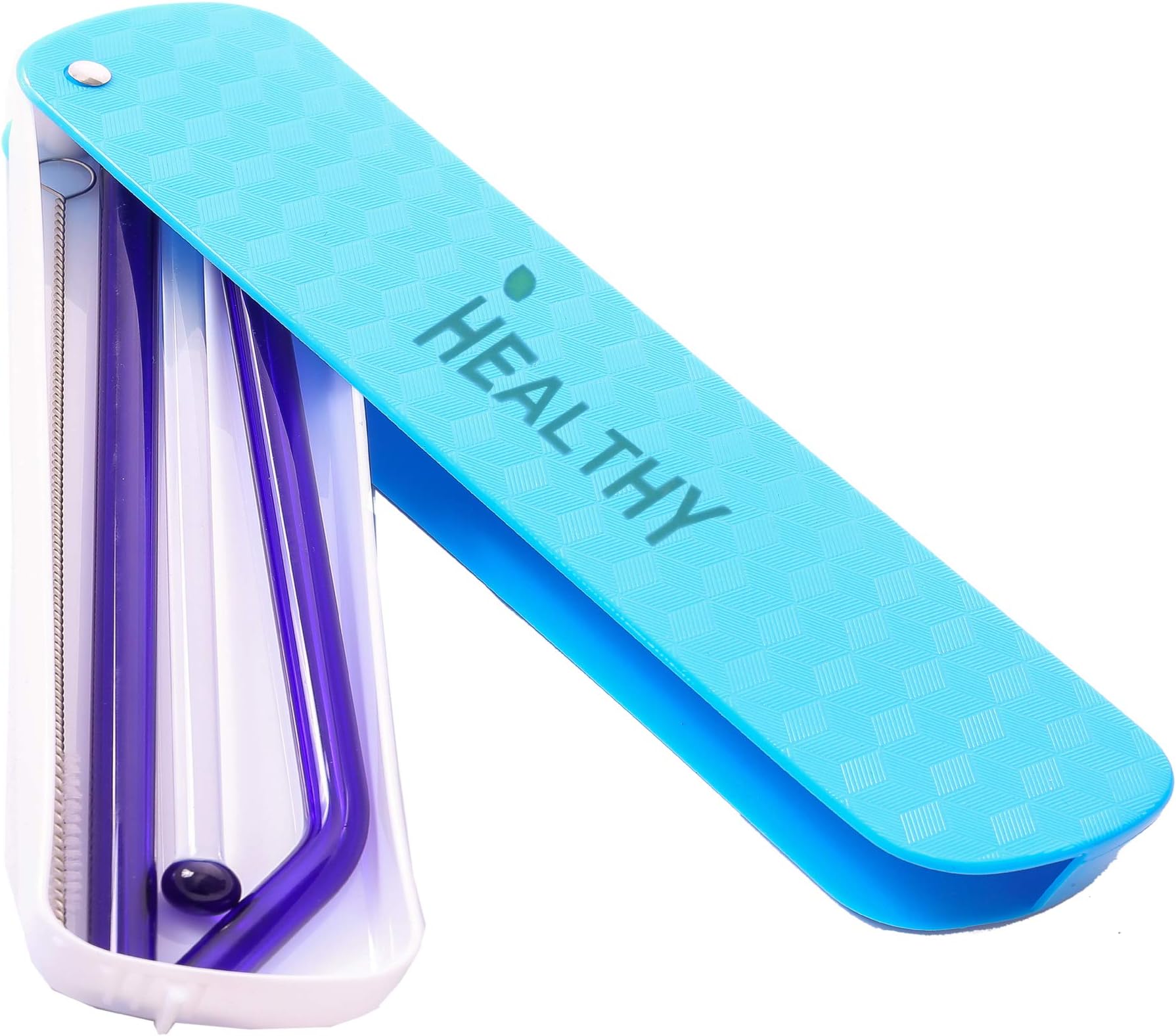 Healthy Reusable Glass Straws | Travel Case Multi Color 200 mm X 8mm Reusable Drinking Straw Case Set | Perfect for Home, Office or Gift | Shatter Resistant | Zero Waste & Safe