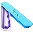 PYRAWS Healthy Reusable Glass Straws | Travel Case Multi Color 200 mm X 8mm Reusable Drinking Straw Case Set | Perfect for Ho