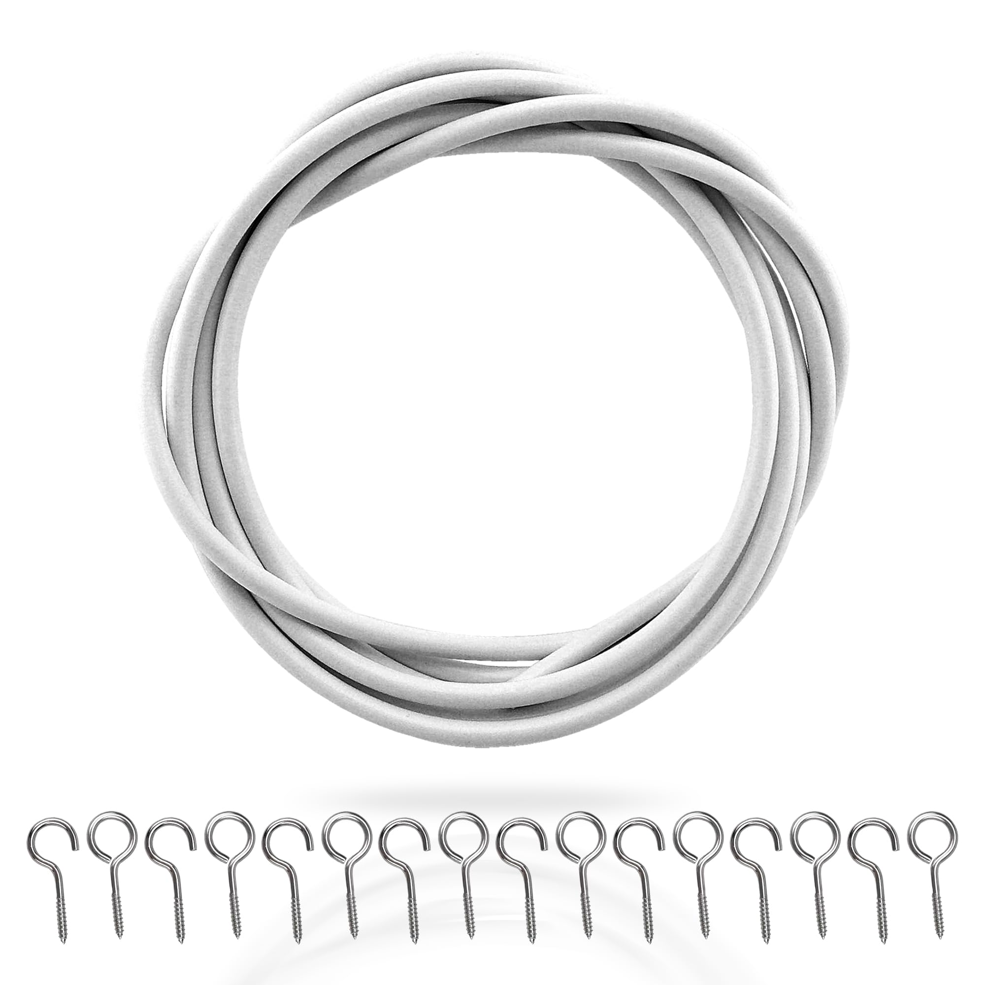 G4GADGET 3M Net Curtain Wire with 8 Hooks & 8 Eyes – Strong and Flexible Curtain Hanging Kit for Net Curtains, Windows, Doorways, Wardrobes & Home Use – Easy Installation & Secure Fit