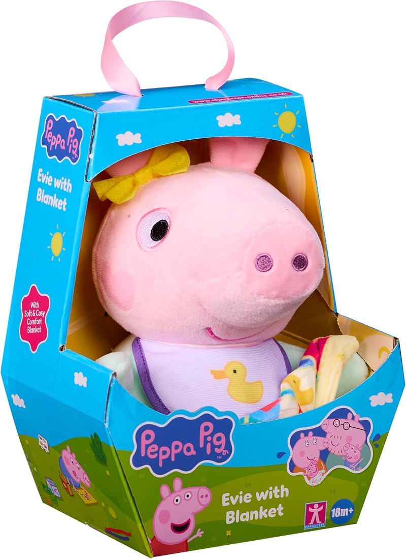 Peppa Pig Baby Evie Plush with Blanket – Cuddly Toy for Ages 18 Months+