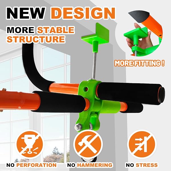 DOORWAY SWING FOR KIDS & DOOR PULL UP BAR FOR ADULTS, INDOOR KID SWING WITH 4 ACCESSORIES, MULTI-FUNCTION DOORWAY GYM, FITS DOOR FRAME 24.41-30.51” W X 3.94-6.69” THICKNESS (ORANGE)