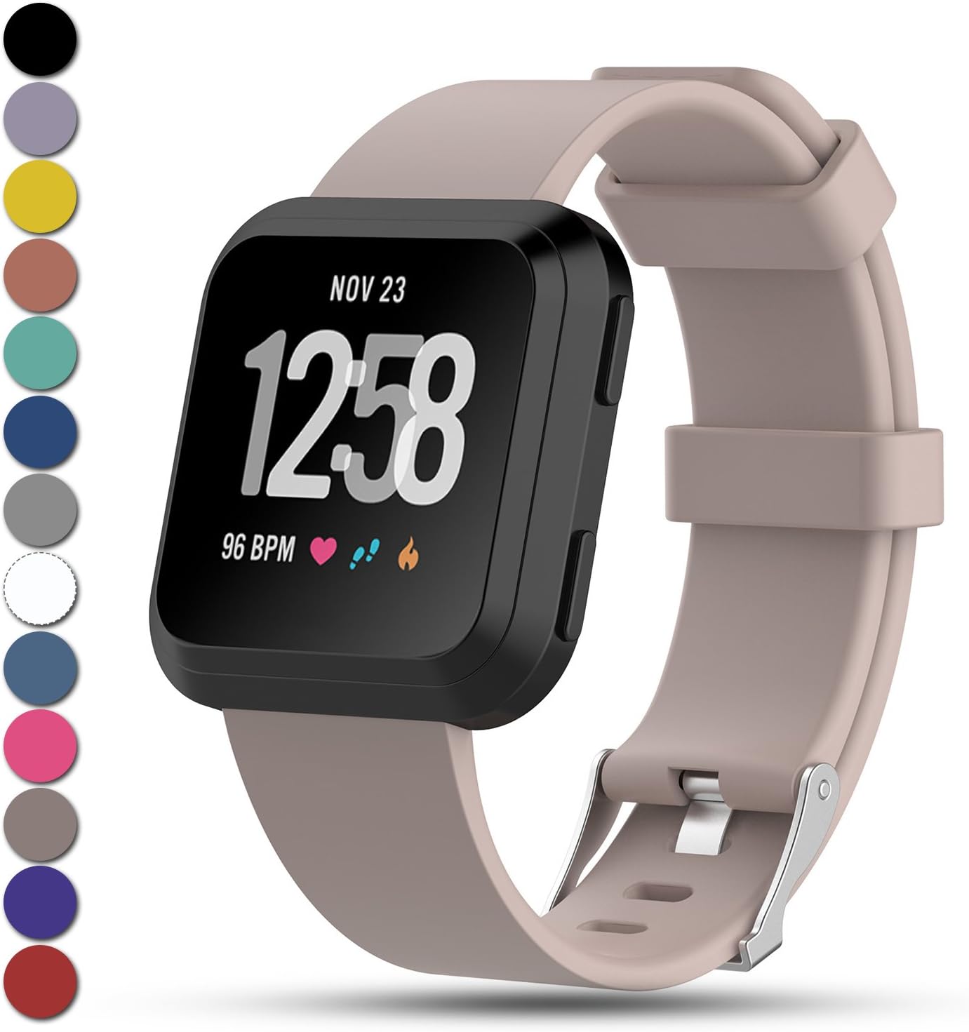 Ysang for Fitbit Versa Strap, Classic Adjustable Replacement Soft Silicone Sport Wristband Strap for Fitbit Versa Smartwatch, Large/Small