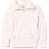 Amazon Essentials Boys and Toddlers' Quarter-Zip Cable-Knit Relaxed-Fit Sweater