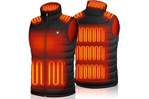 XINSONYUELL Heated Vest for Men with Battery Pack Included 16000mAh, 15 Heating Zones Rechargeable Heating Vests