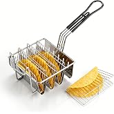 Taco Fryer Basket, Deep Fryer Taco Holder Basket V-Shaped Taco Shell Mold Taco Shell Fryer for Burritos and Tortillas (4 Shells)