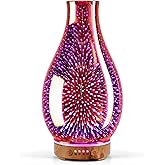 Porseme Essential Oil Diffuser 3D Glass Aromatherapy Ultrasonic Humidifier Cool Mist, Auto Shut-Off, Timer Setting, BPA Free for Home Office Hotel Yoga Gym Leisure SPA Gift 100ml