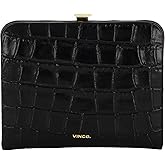 Vince womens CROCO FRAME WALLET