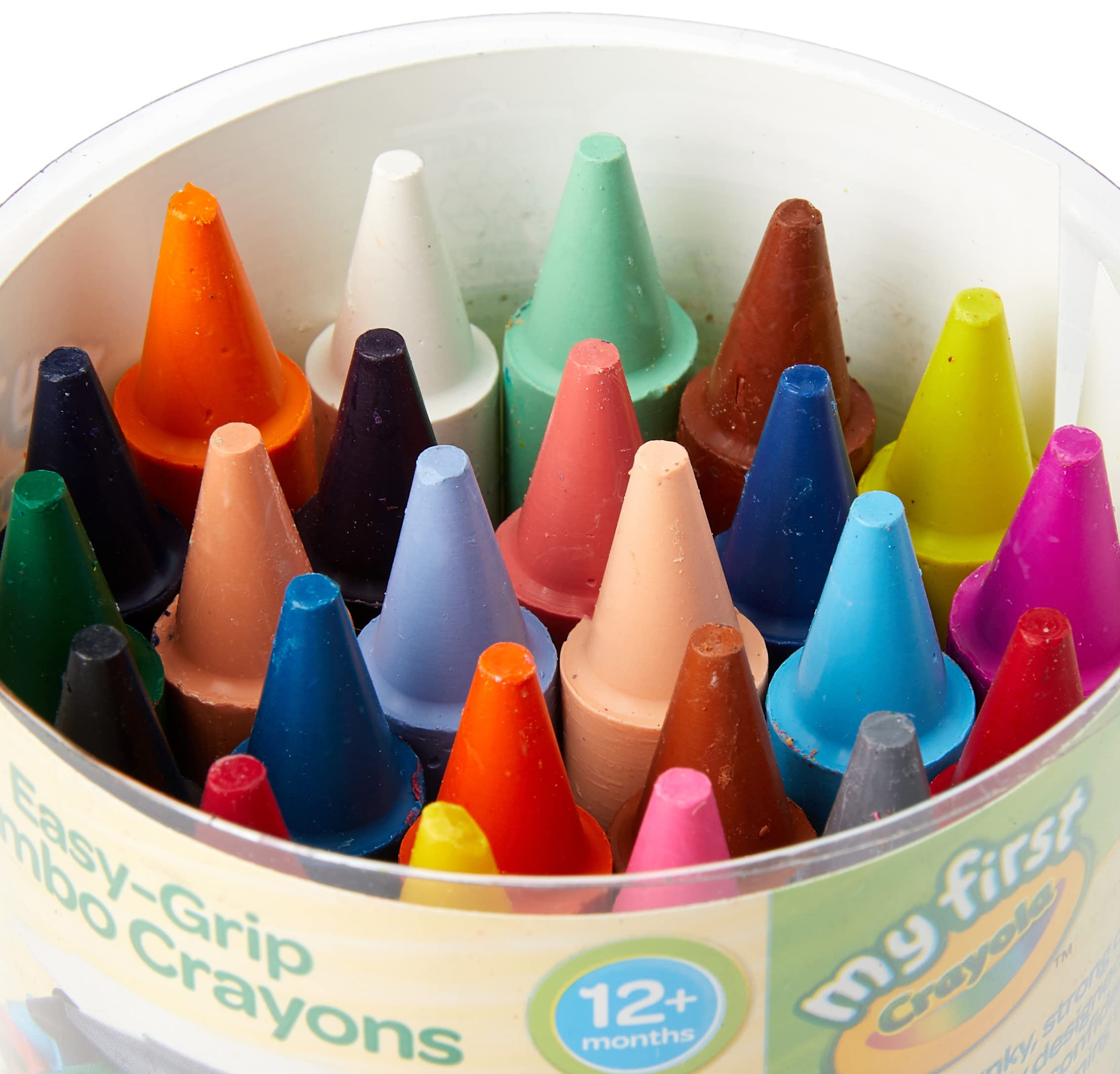 CRAYOLA MyFirst Jumbo Crayons - Assorted Colours (Pack of 24), Easy-Grip Colouring Crayons Perfect for Toddlers Hands, Ideal for Kids Aged 12+ Months