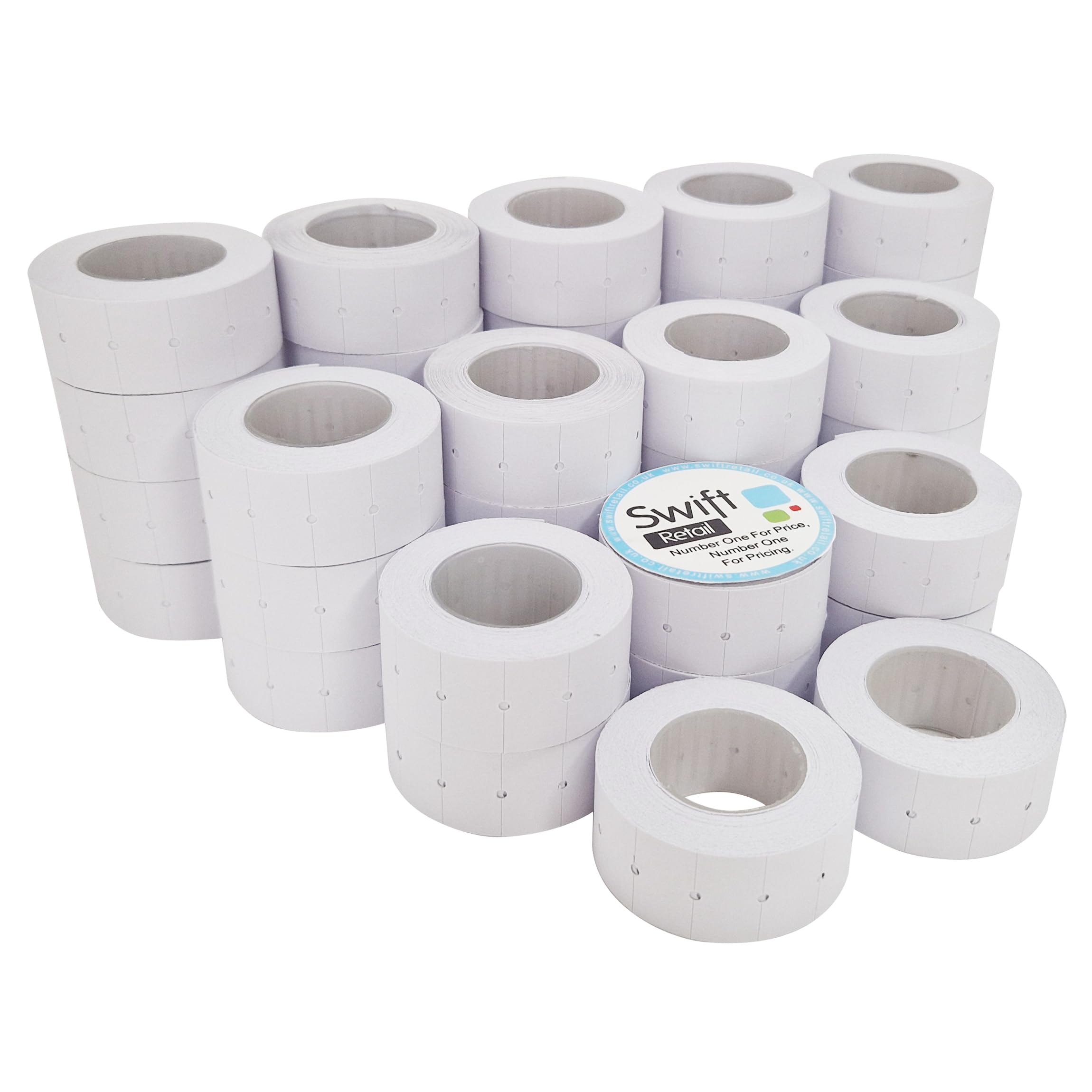 Swift 22 x 12 mm Price Gun Labels CT1 White 40 Rolls 20,000 Stickers Pricemarking Tags Fits Many Pricing Labellers
