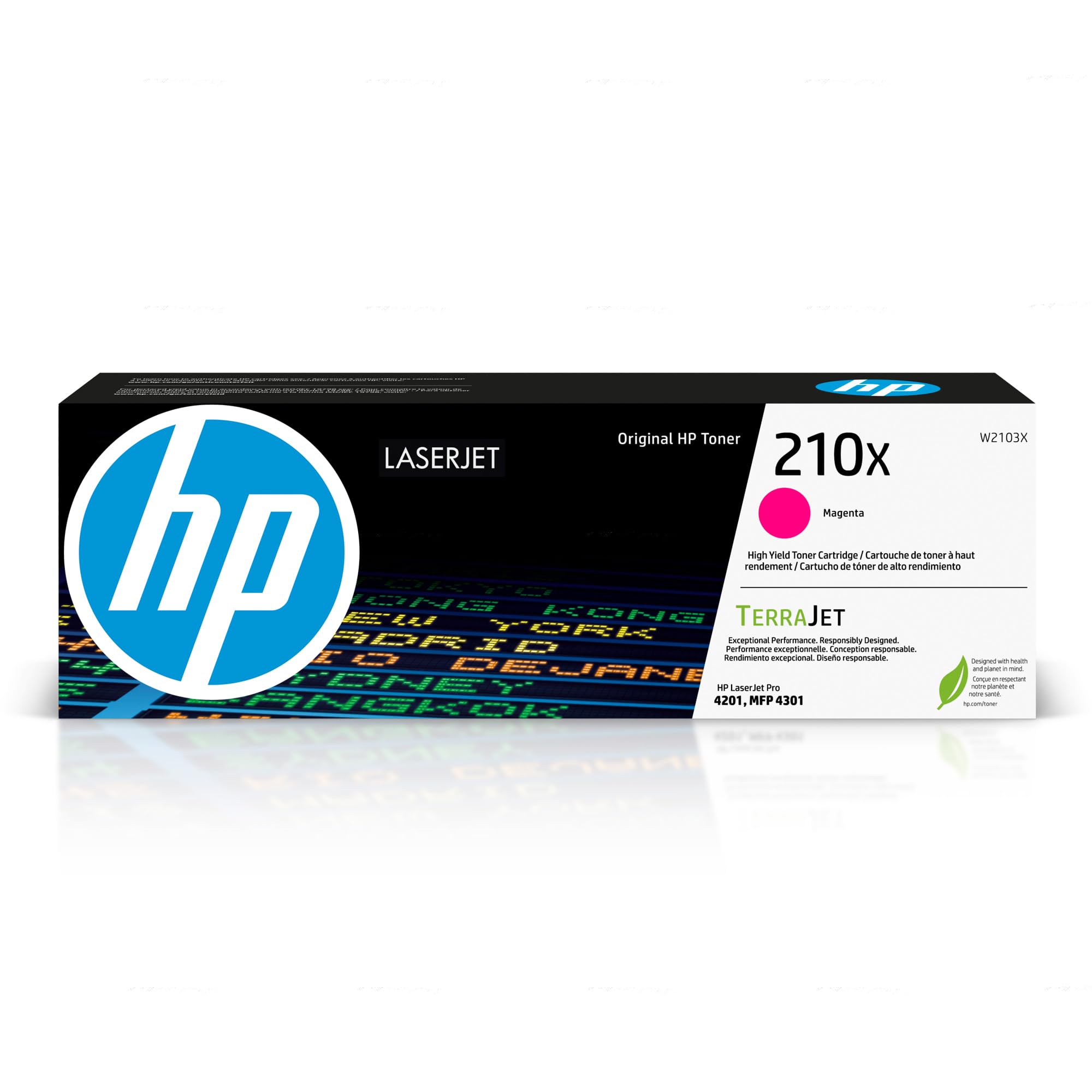 HP 210X Magenta High-Yield Toner Cartridge | Works with Color LaserJet Pro 4201, MFP 4301 Series | W2103X