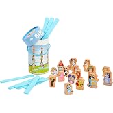 Bluey Stacking Game, Spin &amp; Balance 15 Character Pieces | Wooden tower game builds focus &amp; balance skills; Bluey toy for kids and families ages 3+