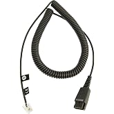 Jabra Quick Disconnect (QD) to Modular (RJ) Coiled Bottom Cord, 2 Meter 8800-01-01
