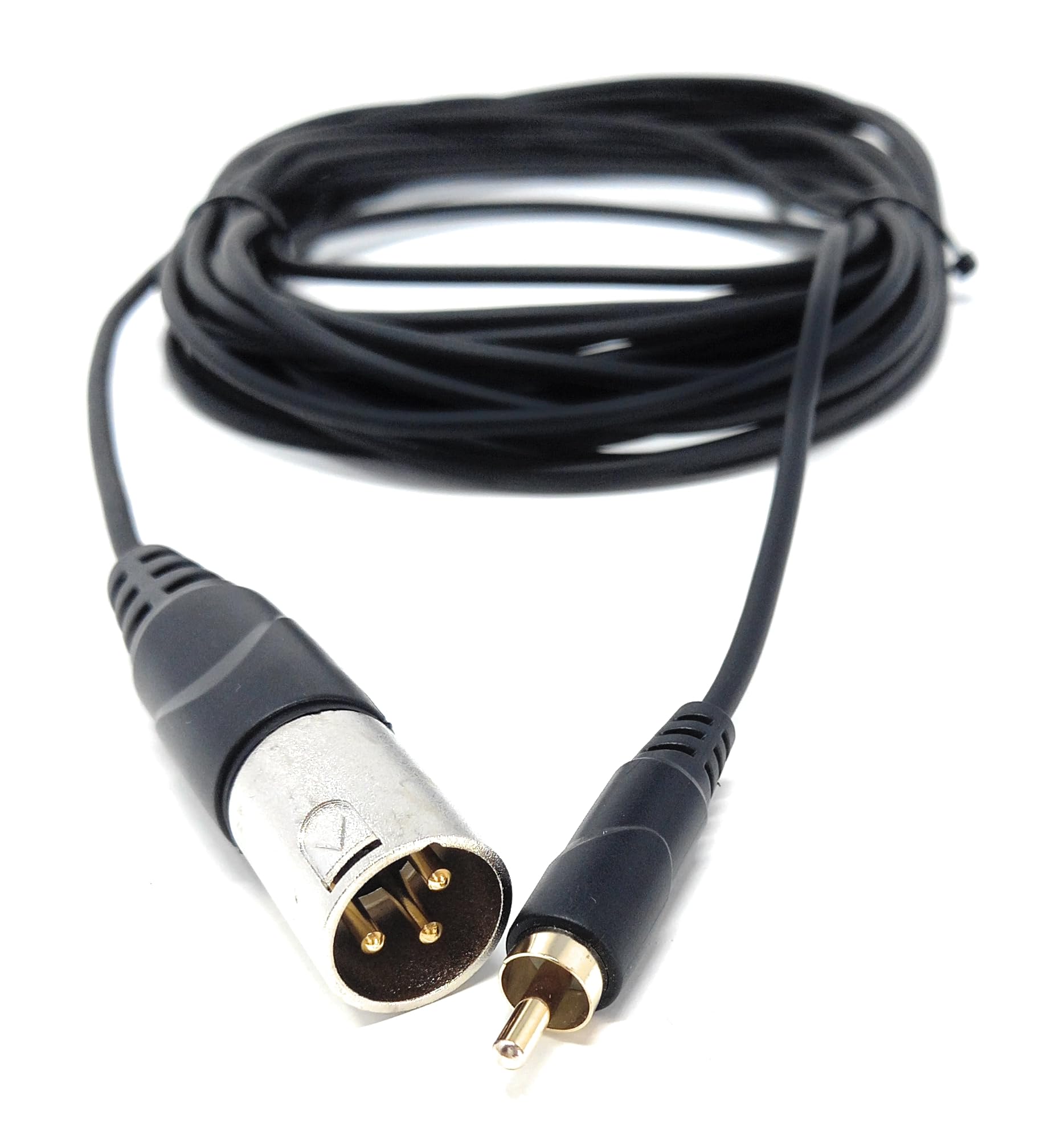 DRUT 10m 3-Pin Male XLR to RCA Phono Single Plug Cable for HiFi Audio, Music Instruments, Mixer, Microphone Lead, Cable, Gold Plated 33ft