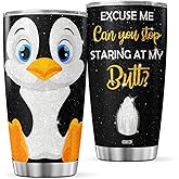 CUBICER Penguin Stainless Steel Tumbler Coffee Penguins Tumblers Insulated Travel Mugs Cup With Lid 20 Oz Funny Cups Mug Gifts For Girls Kids Women Men Birthday Christmas Holiday