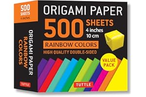 Origami Paper 500 sheets Rainbow Colors 4 (10 cm): Tuttle Origami Paper: Double-Sided Origami Sheets Printed with 12 Differen