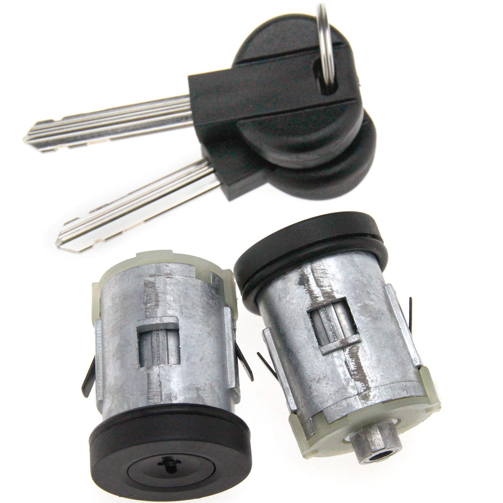 ENET 2pcs Car Auto Vehicle Front Replacement Door Lock Barrels With 2 Keys Alloy