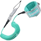 niphean 3-10ft Surfboard Leash, Coiled Paddle Board Leash, SUP Ankle Strap | Durable Spiral Surf Leash Leg Rope with Plug, Tangle-Free, Comfortable Boogie Board Leash for Paddleboard, Longboard