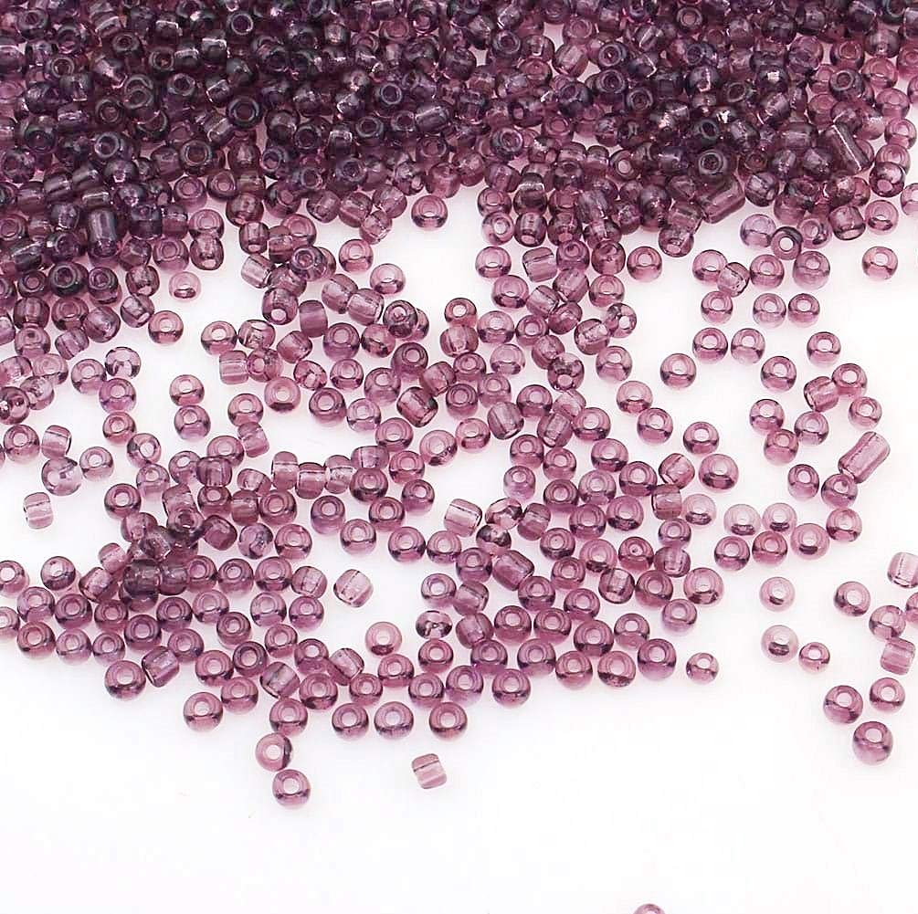 6500pcs 2mm Clear Glass Seed Beads 17 Colors 11/0 Pony Beads Mini Clear Beads for Kids Amethyst
