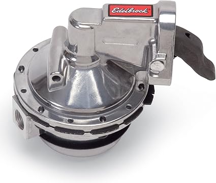 Edelbrock 1721 fuel pump producing 6 PSI with 3/8" NPT inlet and outlet ports