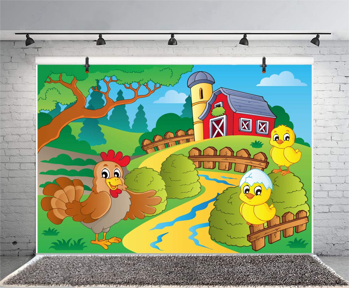 Amazoncom Leyiyi 9x6ft Cartoon Farm Theme Backdrop Kids Birthday
