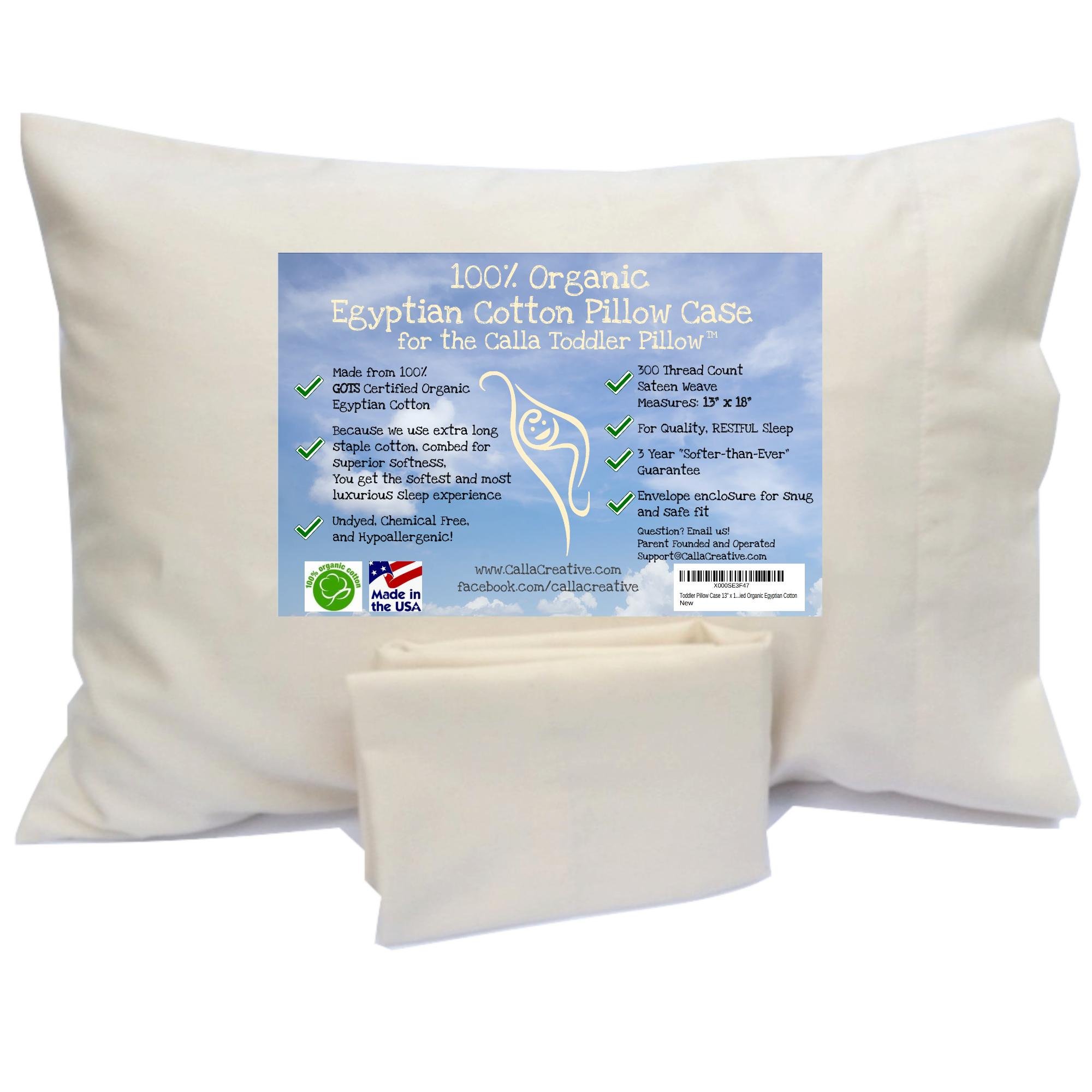 Calla Toddler Pillow Soft Organic Cotton of size 13" x 18" x 3.5" Baby