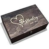 Personalized Pet Memory Keepsake Box Custom Engraved Wooden Memorial Urn Box with Lid - Pet Loss Gift for Dogs or Cats Remembrance Storage Boxes for Ashes, Photos Forever Friend Always In Your Heart