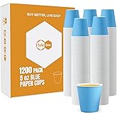 Turbo Bee 1200 Pack 5oz Disposable Paper Cups Bulk - Cold Beverage Water Cups for Parties, Offices, Events, Snacks and Mouthwash Use