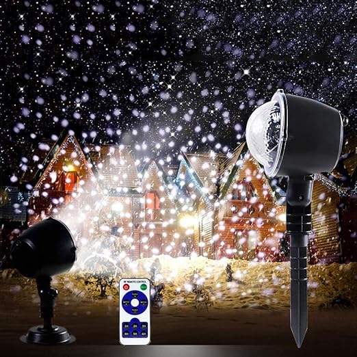Projecteur De Lumiere De Neige Flocon De Neige Exterieur A Mene Des Lumieres Lampe De Paysage Impermeable Avec Telecommande Sans Fil Pour Noel Vacances Anniversaire Mariage Fete Jardin Amazon Fr Luminaires Et
