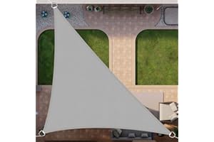 Outdoor Shade Sails for Patio Light Gray 10x10x10 FT, Waterproof Triangle Sun Shade Sail Canopy, Garden Sunshade Awning, UV B
