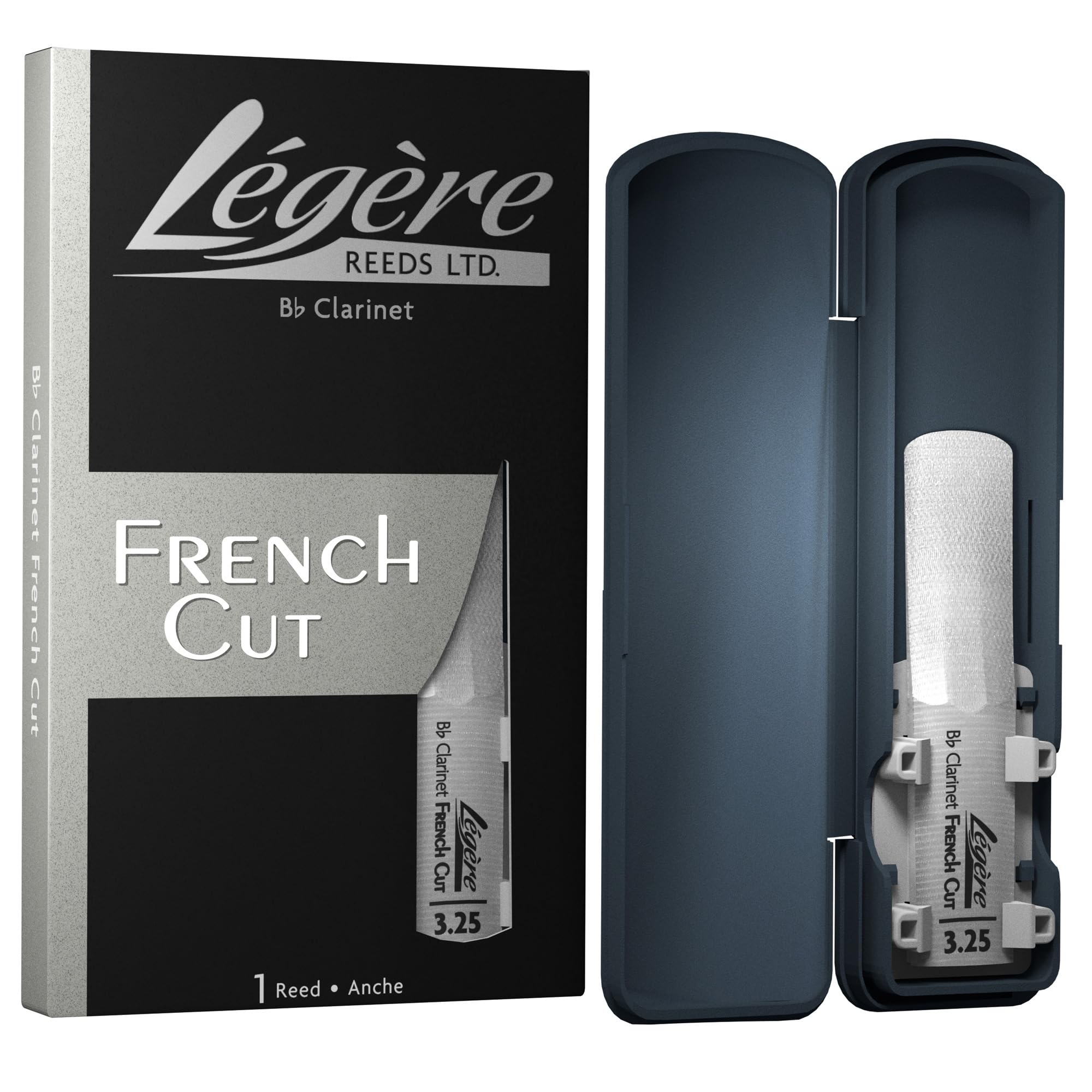 Légère Reeds - Bb Clarinet Reed, French Cut, Strength 3.25 (BBF3.25) - Premium Synthetic Woodwind Reed