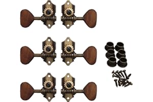 Yibuy 6x Vintage Acoustic Guitar String Tuning Pegs Guitar Tuners 3R3L Bronze Zinc Alloy