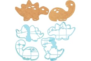 WAFFLE WOW! Pancake and Egg Molds - Dinosaur - 4 Pack, Reusable Silicone Pan Cake Non Stick Shaper Cooking Rings, FDA Food Grade, Dishwasher Safe, Fun Dino Breakfast for Kids or Adults, DIY Accessory Gift