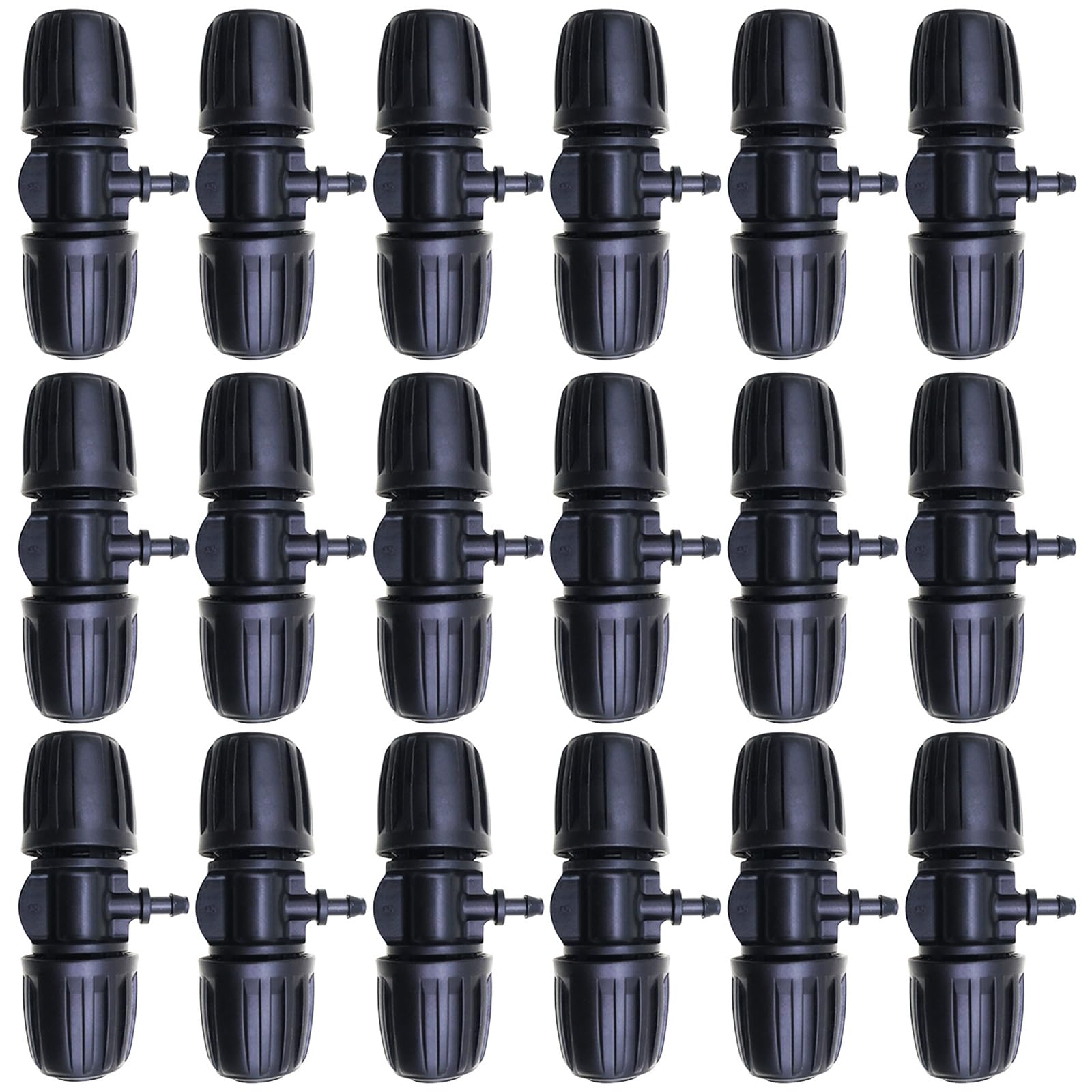 Irrigation Pipe Connectors, CTRICALVER 18Pcs Drip Fittings 1/2 inch, 3-Way Plastic Drip Irrigation Connectors, Drip Irrigation Tubing for Garden, Lawn, Patio, 16mm Drip Sprinkler Systems Accessories