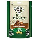 GREENIES PILL POCKETS Soft Dog Treats, Peanut Butter, Capsule,  one (1) 7.9-oz. 30-count pack of GREENIES PILL POCKETS Treats for Dogs  #1 vet-recommended choice for giving pills