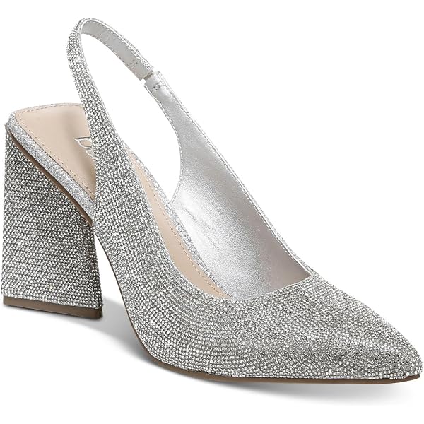 Amazon.com | BAR III Womens Silver Cushioned Arrica Pointed Toe Sculpted  Heel Slip On Dress Pumps Shoes 5.5 M, Grey