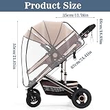 AXERHK Universal Rain Cover for Pushchair Transparent Pram Stroller Weather view 2